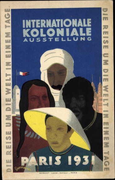 Kunstenaar Ak Internationale Koloniale Tentoonstelling Parijs 1931, Chinezen, Afrikanen, Arabieren