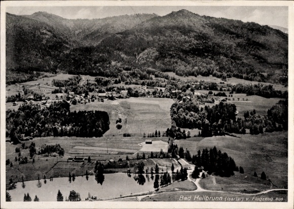 Postcard Bad Heilbrunn in Upper Bavaria, aerial photograph