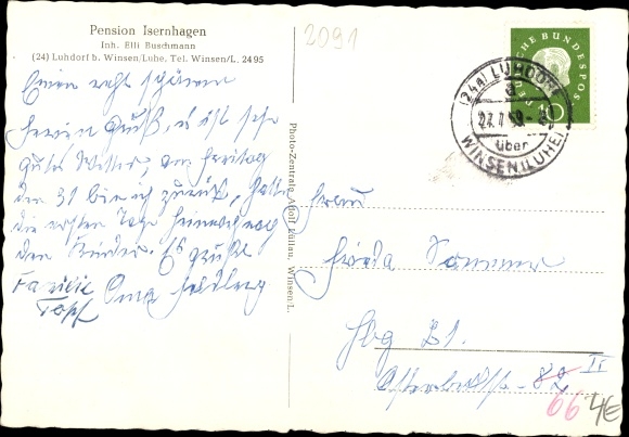 Ak Luhdorf Winsen an der Luhe, Pension Isernhagen, Inh. Elli Buschmann, Garten