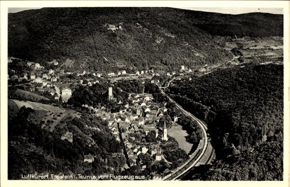 Postcard Eppstein im Taunus, aerial photograph