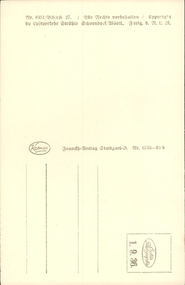 Postcard Bartenstein Schrozberg in Württemberg, aerial photograph