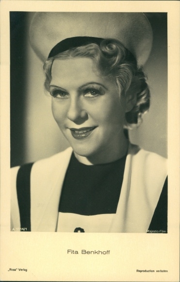 Postcard actress Fita Benkhoff, Ross A 1747/1, portrait, autograph