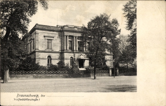 Ak Braunschweig in Niedersachsen, Wolfenbüttler Str. 1, Villa