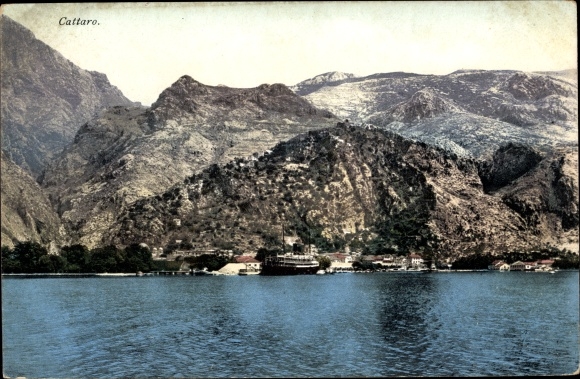 PC Kotor Cattaro Montenegro, steamer in the Bocche, Austrian Lloyd, photochromic purger 8431