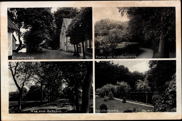 Postcard Heiligenrode Stuhr in Lower Saxony, Klostermühle, Bahnhofsweg, goldfish pond