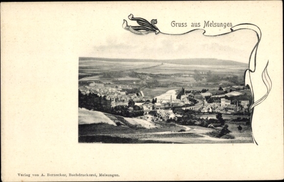 Passepartout Postcard Melsungen in Hesse, general view