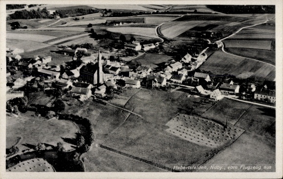 Postcard Hebertsfelden Lower Bavaria, aerial photograph