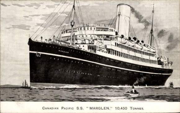 Ak Stoomschip SS Marglen, Canadese Stille Oceaan