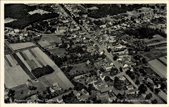 Postcard Dissenchen Cottbus in Niederlausitz, aerial photograph