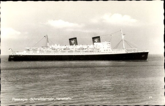 Postcard Passenger Express Steamer Hanseatic, Hamburg-Atlantic Line