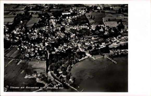 Ak Dießen am Ammersee Oberbayern, Fliegeraufnahme