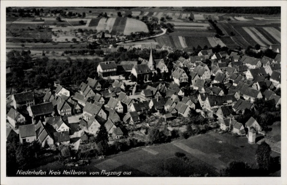 Postcard Niederhofen Schwaigern in Württemberg, aerial photograph