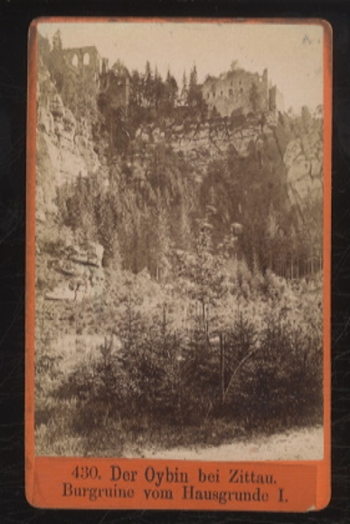 CdV foto Zittau Oberlausitz in Saksen, de Oybinberg met kasteelruïne