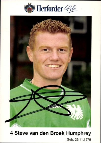 Autogrammkarte Fußballer Steve van den Broek Humphrey, Preußen Münster, Autogramm