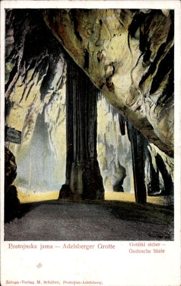 Postcard Postojna Postumia Adelsberg Slovenia, Postojnska jama, Adelsberg grotto, cave