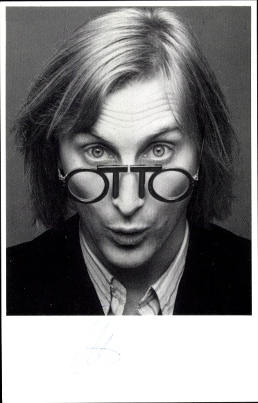 Postcard comedian and actor Otto Waalkes, portrait, autograph