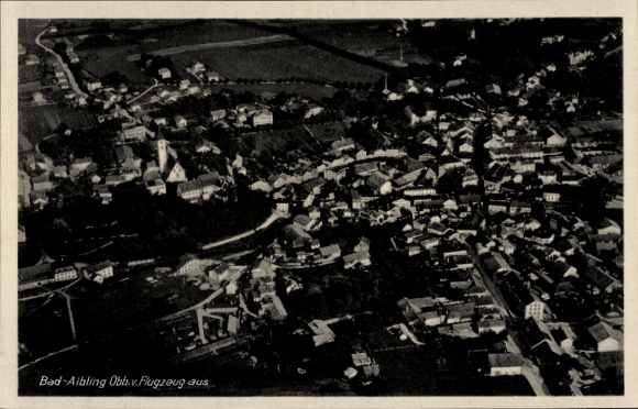 Postcard Bad Aibling in Upper Bavaria, aerial photograph