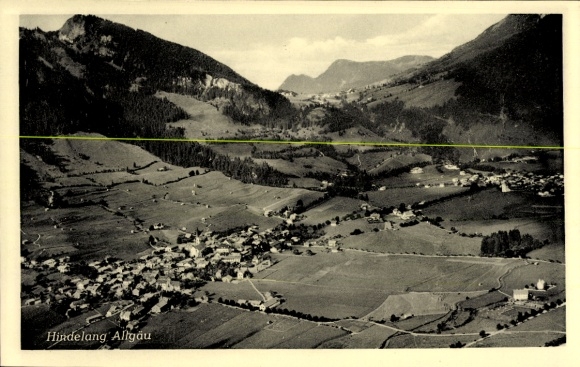 Postcard Bad Hindelang in the Oberallgäu, aerial photograph