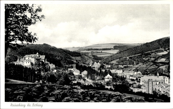 Ak Neuerburg in der Eifel, Gesamtansicht, Burg