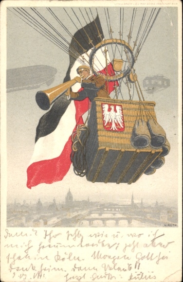 Ganzsachen Künstler Ak Roth, Frankfurt Main, Internationale Luftschifffahrt Ausstellung 1909, Ballon