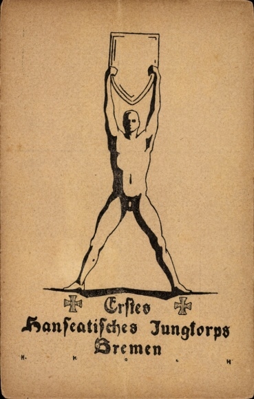Postcard Hansestadt Bremen, First Hanseatic Youth Corps