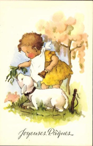 Set of 50 AK Easter chicks, lambs, religion etc.