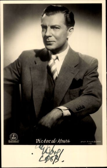 Postcard actor Victor de Kowa, portrait, autograph