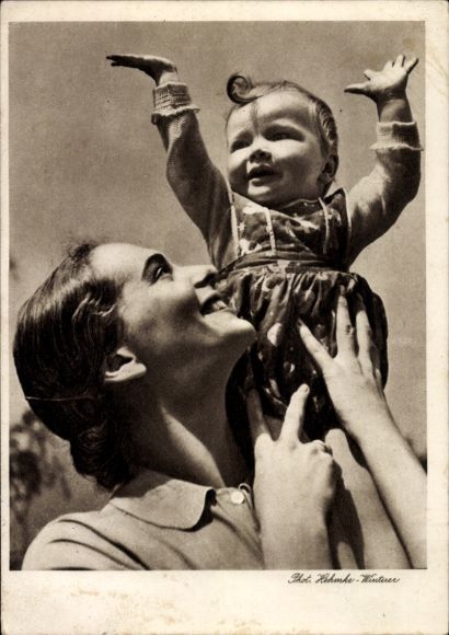 Postcard Woman with Child, In Benefit of the German Women's Work-Reich Mothers Service