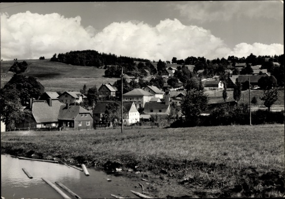 Postcard Schönfeld Dippoldiswalde in the Eastern Ore Mountains, view of the town, residential buildings