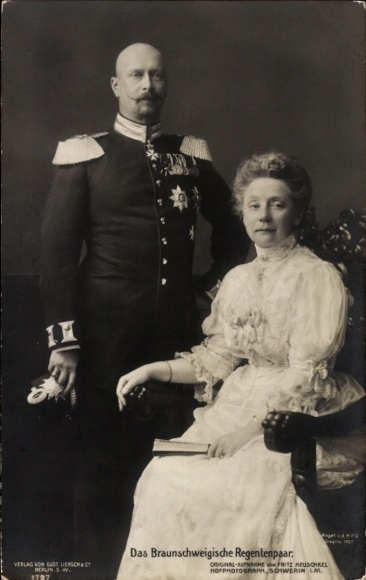 Ak Herzog Johann Albrecht und Herzogin zu Mecklenburg-Schwerin, Regentenpaar von Braunschweig