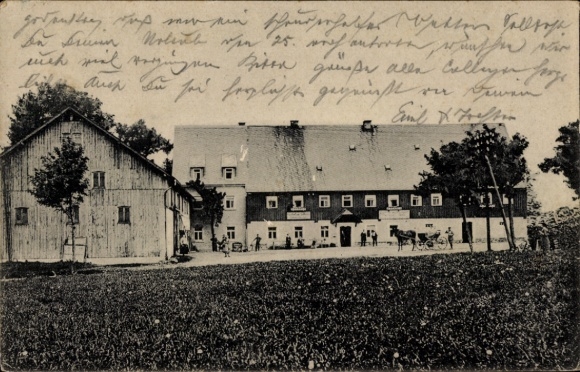 Postcard Hermsdorf in the Osterzgebirge, Gasthof Zollhaus
