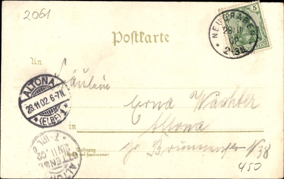 Chromo-Litho Hamburg Harburg Neugraben, restaurant to the train station, train station