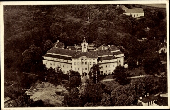 Postcard Dahme in der Mark, aerial view of a building surrounded by trees, architecture