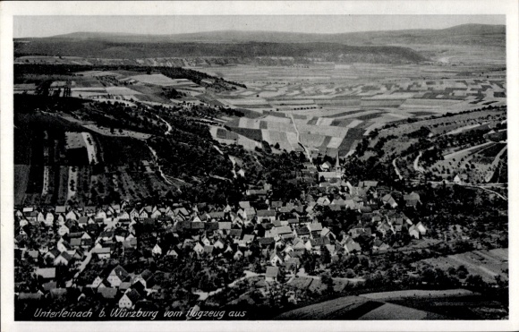 Postcard Unterleinach Leinach in Lower Franconia, aerial photograph
