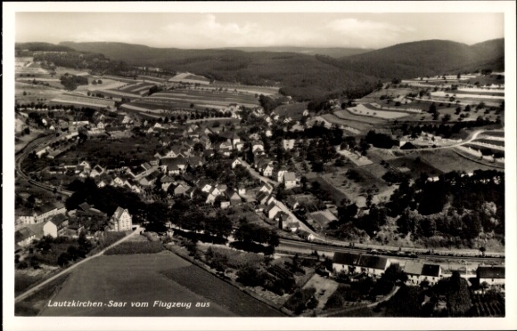 Postcard Lautzkirchen Blieskastel in Saarland, aerial photograph