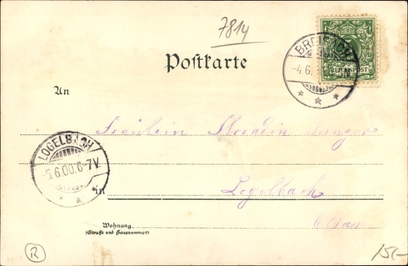 Chromo-Litho Breisach on the Upper Rhine district of Breisgau, Upper Black Forest, Tulla Tower, river section, city views