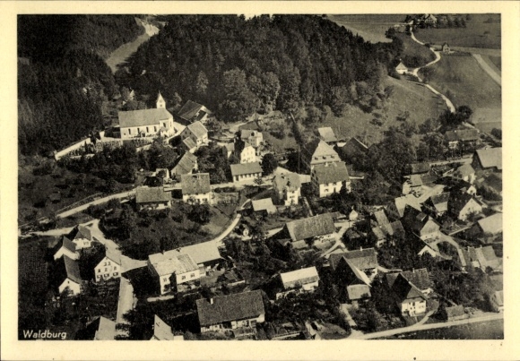 Postcard Waldburg in Württemberg, aerial photograph