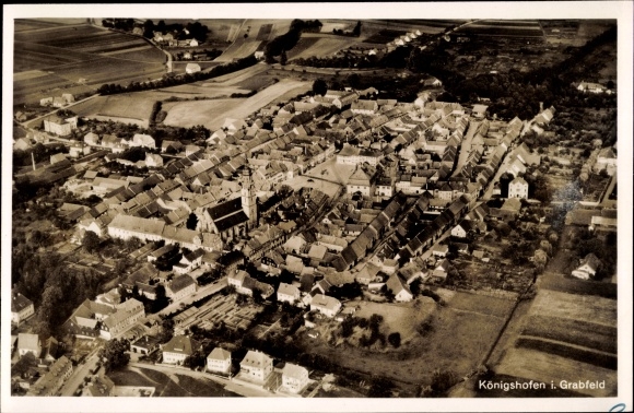 PC Bad Königshofen in the grave field of Lower Franconia, aerial photograph