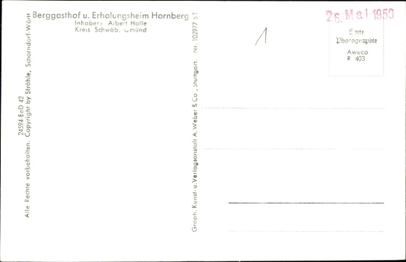 Postcard Schwäbisch Gmünd in the Ostalbkreis, Hornberg air base, aerial photograph