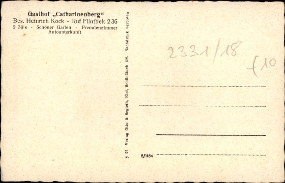 Ak Molfsee in Schleswig Holstein, Gasthof Catharinenberg