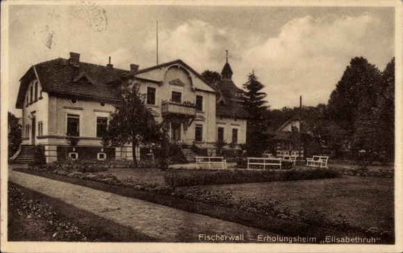 Postcard Fischerwall Gransee in der Mark, Elisabethruh recreation home