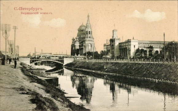 Ak Sankt Petersburg Russland, Bahnhof Warschau