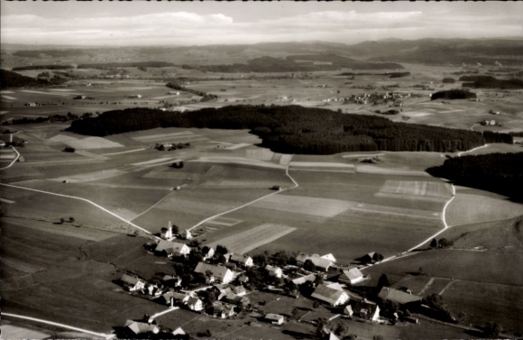 Postcard Tautenhofen Gebrazhofen Leutkirch im Allgäu Württemberg, aerial photograph