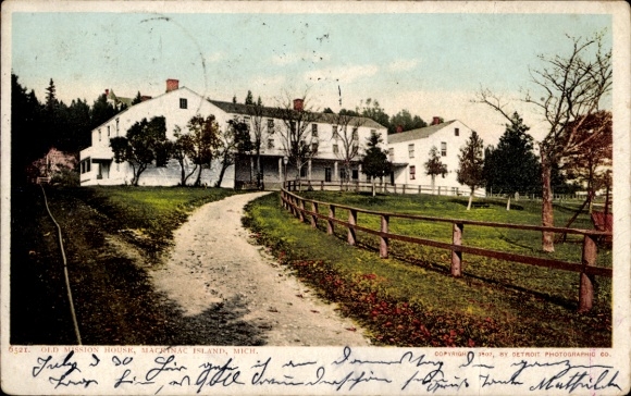 Ak Mackinac Island Michigan USA, oud missiehuis