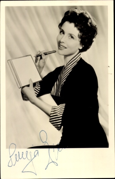 Ak Schauspielerin Sonja Ziemann, Portrait, Montblanc Füller, Autogramm
