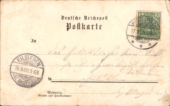 Chromo-Litho Hasselfelde in the Harz, market, observation tower, church, Rabenstein, train station