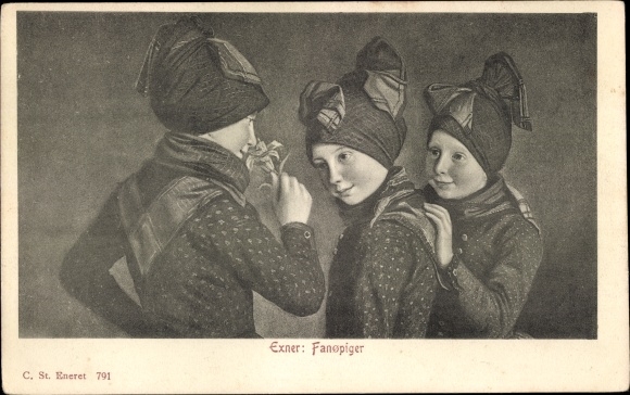 Artist PC Exner, Fanopiger, Children in Danish costume