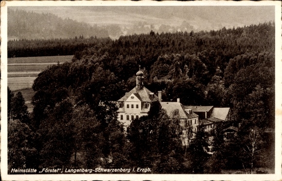 Postcard Langenberg Raschau Markersbach Erzgebirge, Homestead Förstel