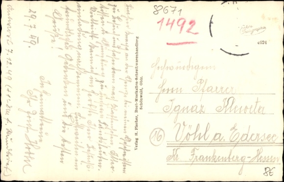 Postcard Schönwald in the district of Wunsiedel in the Fichtelgebirge Oberfranken, panorama of the place