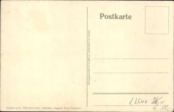 Kunstenaarskaart Geilfus, H., Pfanzenbutter-Fabrik Wagner, reclame, dief, marktkramen